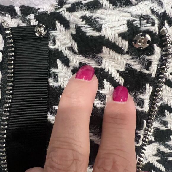 NWT For Love and Lemons Bonnie mini skirt in black and white size‎ large - Picture 8 of 11